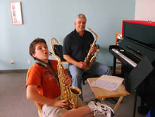 saxophone instructor and saxophone student